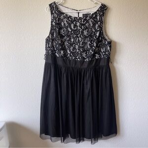 Jessica Howard Black Lace Overlay Dress | Size 18W Formal Dress | Homecoming